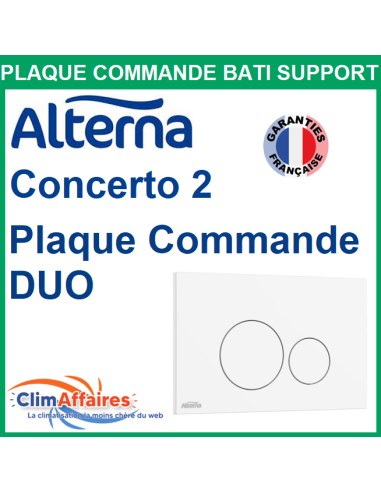 Alterna Plaque de Commande DUO pour Bati Support CONCERTO 2 - 7728565