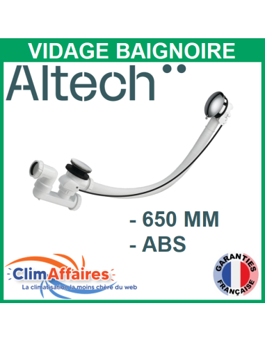 Vidage plastique à câble ABS chromé  - ALTECH - Longueur 65 cm - 7043847