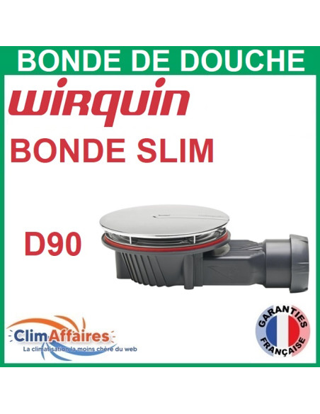 Wirquin Bonde de douche Slim + D90 Dôme ABS Chrome - 30723392