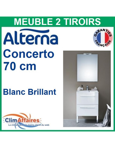 Alterna Meuble de salle de bain CONCERTO avec 2 Tiroirs Blanc Brillant - 70 CM - 7458219 - Photo principale produit