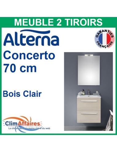 Alterna Meuble de salle de bain CONCERTO avec 2 Tiroirs Bois Clair - 70 CM - 7458221 - Photo principale produit
