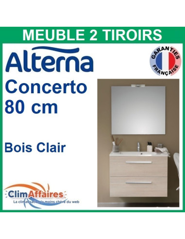 Alterna Meuble de salle de bain CONCERTO avec 2 Tiroirs Bois Clair - 80 CM - 7458235 - Photo principale produit