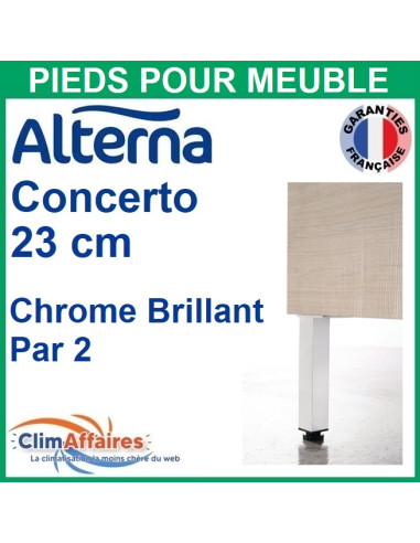 Alterna Pieds réglable pour Meuble de salle de bain CONCERTO / PRIMEO Chrome brillant - 23 CM (par 2) 3701001 - Photo principale