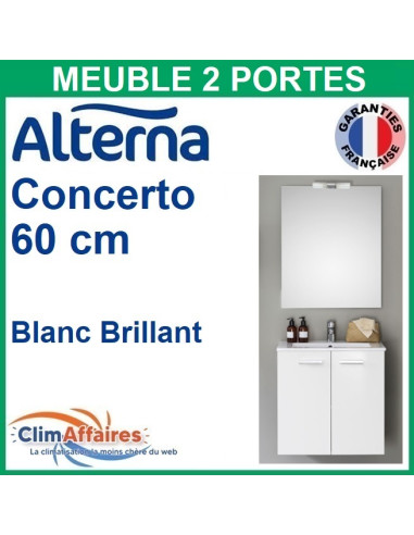 Alterna Meuble salle de bain CONCERTO avec 2 Portes Blanc Brillant - 60 CM - 6632294 - Photo principale