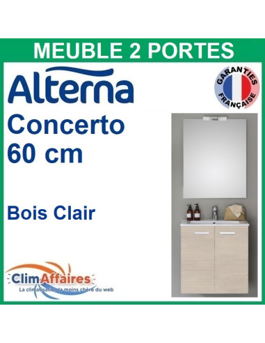 Alterna Meuble salle de bain CONCERTO avec 2 Portes Bois Clair - 60 CM - 3700973 - Photo principale