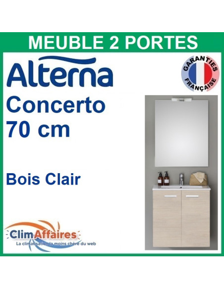 Alterna Meuble salle de bain CONCERTO avec 2 Portes Bois Clair - 70 CM