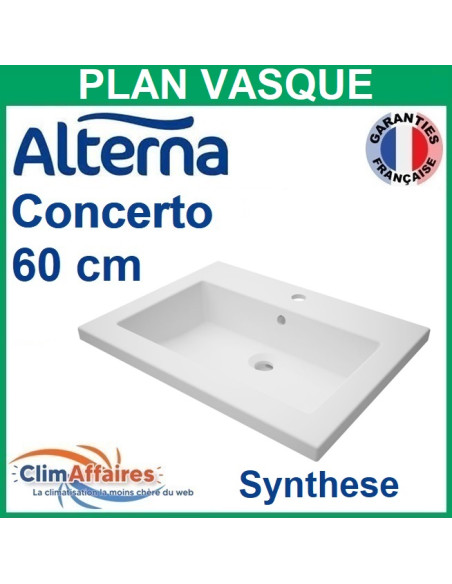 Alterna Plan Vasque Synthese Centree pour meuble salle de bain CONCERTO - 60 CM