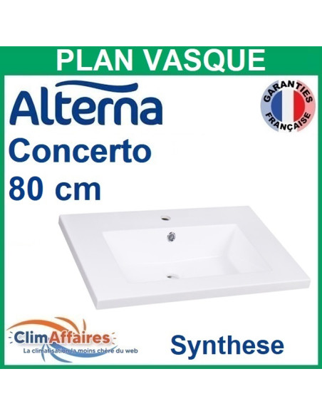 Alterna Plan Vasque Synthese Centree pour meuble salle de bain CONCERTO - 80 CM