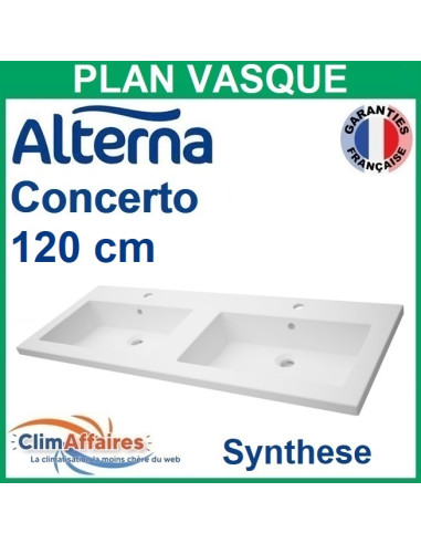 Alterna Plan Double Vasques Synthese Centree pour meuble salle de bain CONCERTO - 120 CM - 6249385 - Photo principale