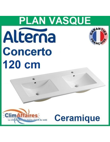 Alterna Plan Double Vasques Céramique Centree pour meuble salle de bain CONCERTO - 120 CM - 7673707 - Photo principale