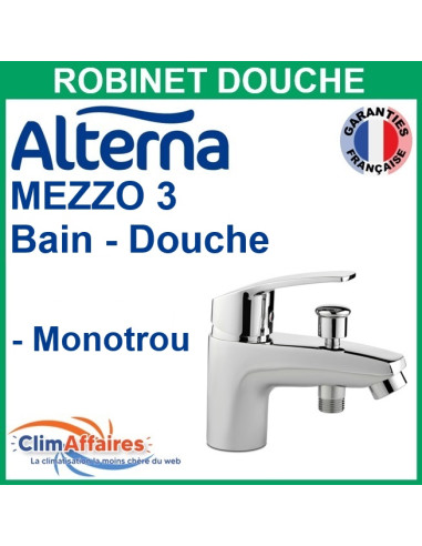 Alterna Mitigeur Monotrou MEZZO 3 bain / douche - Chrome - 7204125