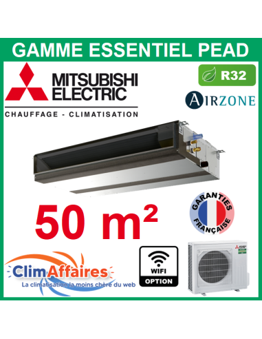 Mitsubishi Monosplit Gainable Essentiel - Haute Pression - R32 - PEAD-M50JA2 + SUZ-M50VA (5.0 kW)