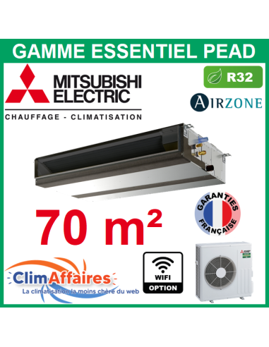 Mitsubishi Monosplit Gainable Essentiel - Haute Pression - R32 - PEAD-M71JA2 + SUZ-M71VA (7.1 kW)