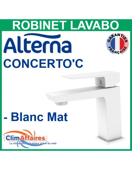 Alterna Robinet Mitigeur CONCERTO'C C3 pour Lavabo - Blanc Mat