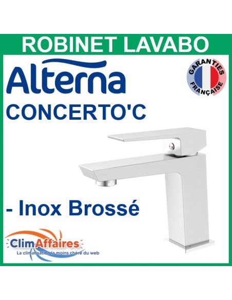 Alterna Robinet Mitigeur CONCERTO'C C3 pour Lavabo - Inox Brosse