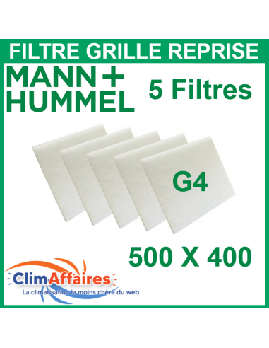 Mann Hummel - Lot de 5 Filtres G4 haute qualité 500 x 400 mm - G4500X400 - Photo principale