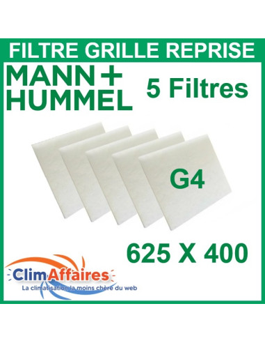 Mann Hummel - Lot de 5 Filtres G4 haute qualité 625 x 400 mm - G4625X400 - Photo principale