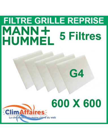 Mann Hummel - Lot 5 Filtres G4 haute qualité 600 x 600 mm - G4600X600