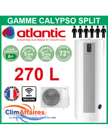 Chauffe-eau thermodynamique Calypso connecté vertical sur socle 200L -  286040