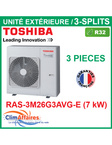 Toshiba Climatisation Unité Extérieure Multisplit - Trisplit - R32 - RAS-3M26G3AVG-E - Photo principale