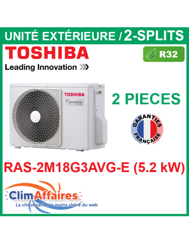 Toshiba Climatisation Unité Extérieure Multisplit - Bisplit - R32 - RAS-2M18G3AVG-E - Photo principale