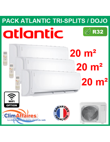 Atlantic Clim Tri split Réversible DOJO - 3U024NBB.UE (872162) + 3 x AS007DBB.UI (873823)