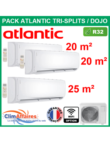 Atlantic Clim Tri split Réversible DOJO - 3U024NBB.UE (872162) + 2 x AS007DBB.UI (873823) + AS009DBB.UI (873824)