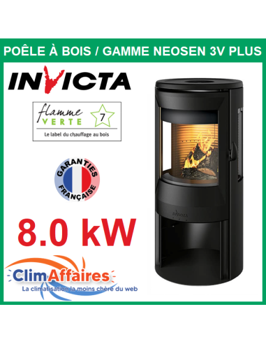 Invicta - Poele a bois en acier NEOSEN PLUS 3 Côtés Vitrés (8.0 kW) - P948837