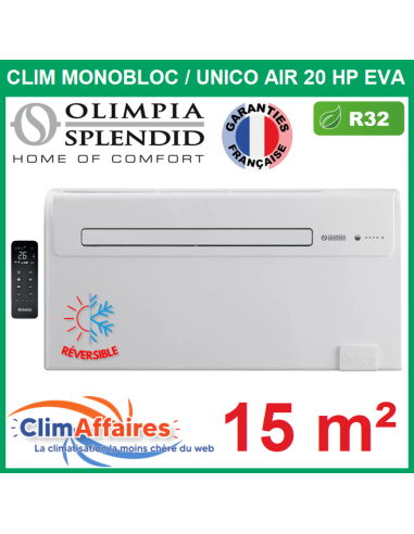 Olimpia Splendid - Climatisation Monobloc Réversible R32 - UNICO AIR 20 HP EVA (1.7 kW) - 02111