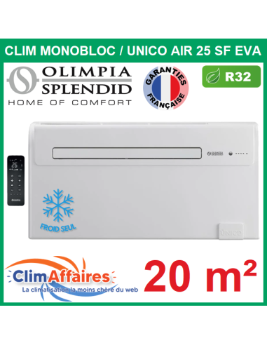 Olimpia Splendid - Climatisation Monobloc Froid Seul R32 - UNICO AIR 25 SF EVA (2.2 kW) - 02094