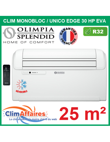 Olimpia Splendid - Climatisation Monobloc Réversible R32 - UNICO EDGE 30 HP EVA (2.7 kW) - 02115