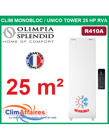 Olimpia Splendid - Climatisation Monobloc Réversible R410A - UNICO TOWER 25 HP RVA (2.4 kW) - 02153