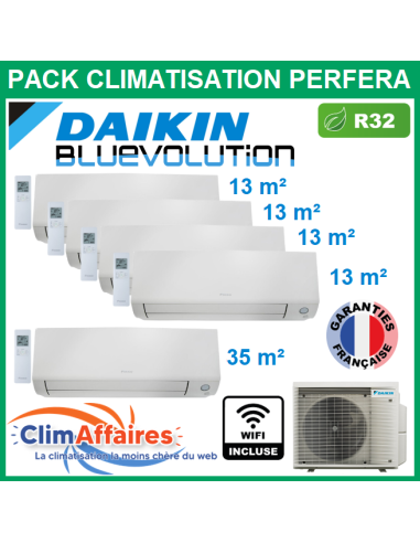 Daikin Pentasplit - PERFERA Bluevolution - R32 - 5MXM90A9 + 4 x CTXM15A + FTXM42A + WIFI (9.0 kW)