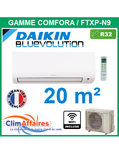 Daikin Climatiseur Mural Inverter Réversible - COMFORA BLUEVOLUTION - R32 - FTXP20N9 + RXP20N9 (2.0 kW)