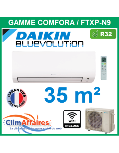 Daikin Climatiseur Mural Inverter Réversible - COMFORA BLUEVOLUTION - R32 - FTXP35N9 + RXP35N9 (3.5 kW)