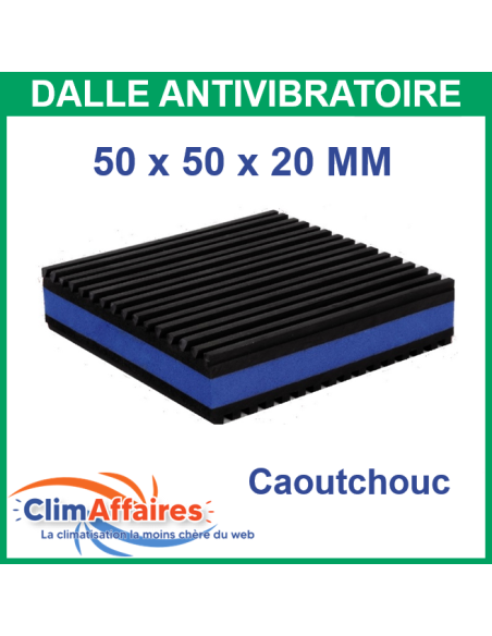 Dalle ANTIVIBRATOIRE en caoutchouc pour groupe extérieur - 50 * 50 * 20 mm