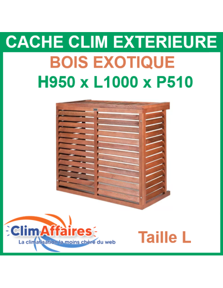 Cache groupe pour climatisation unité extérieure - Bois Exotique - 950x1000x510 mm (Taille M)