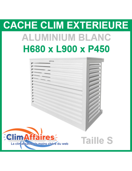 Cache groupe pour climatisation unité extérieure - Aluminium Blanc - 680x900x450 mm (Taille S)