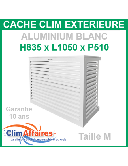 Cache groupe pour climatisation unité extérieure - Aluminium Blanc - 835x1050x510 mm (Taille M)