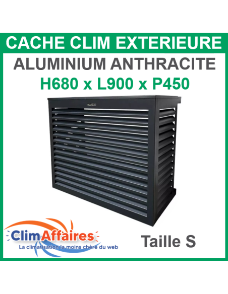Cache groupe pour climatisation unité extérieure - Aluminium Anthracite - 680x900x450 mm (Taille S)