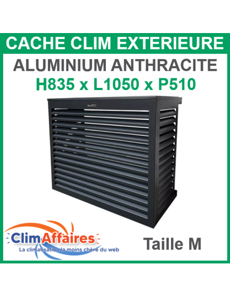 Cache groupe pour climatisation unité extérieure - Aluminium Anthracite - 835x1050x510 mm (Taille M)