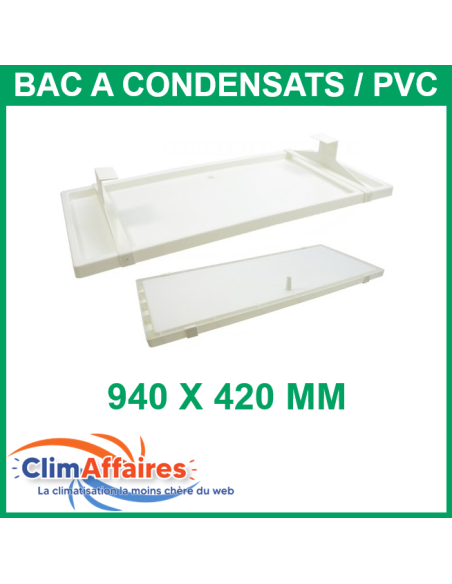 Bac à condensats en PVC pour unité extérieure - 940x420 mm