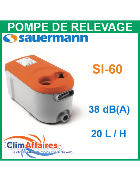 Pompes de relevage de condensats avec réservoir - Sauermann - SI-60 (20l/h)