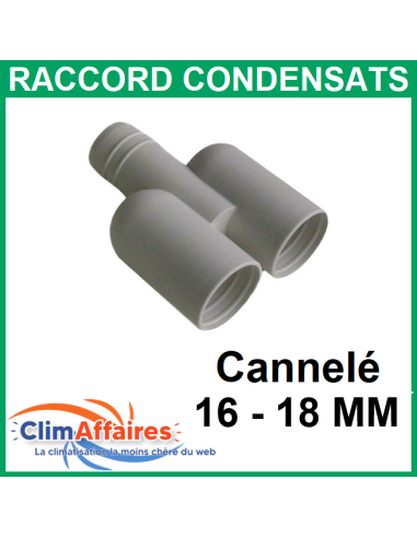 Y Raccordement Condensats Cannelé - 16 x 2 / 18 mm