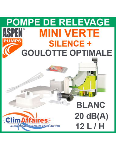 Pompe de relevage Aspen - Silence + MINI VERTE - Goulotte Optimale (12 l/h)