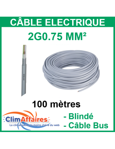 Câble électrique blindé - 2G0.75 mm²