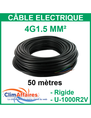 Câble électrique rigide U-1000R2V - 4G1.5