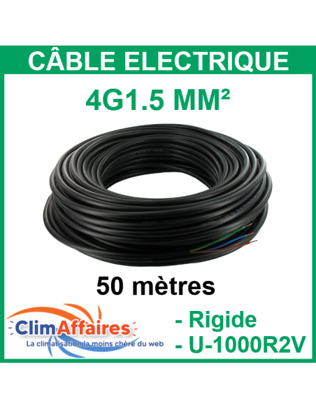 Câble électrique rigide U-1000R2V - 4G1.5 mm² (50 mètres) - Qualité professionnelle