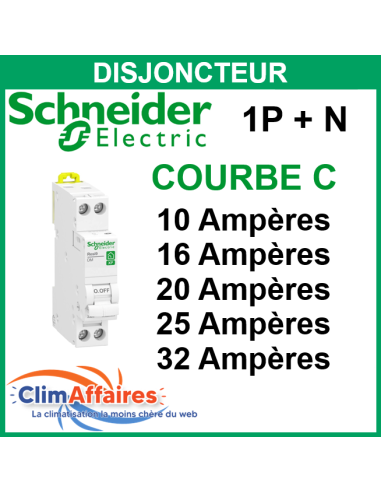 Disjoncteur Schneider Electric - COURBE C - XP 1P + N (10 à 32 Ampères)