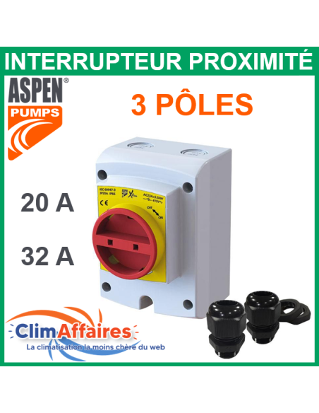 Interrupteur de Proximité d'Urgence - 3 pôles - IP 66 (20 et 32 Ampères)